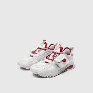 New Balance XFigs  X-Racer Utility Gray and Red Chunky Sneakers WM 6.5 MN 5